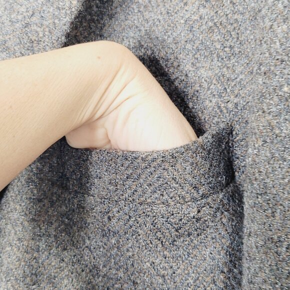 Perry Ellis Brown Grey Tweed 100% Wool Professor Business Casual Blazer Size 42 - Picture 11 of 14